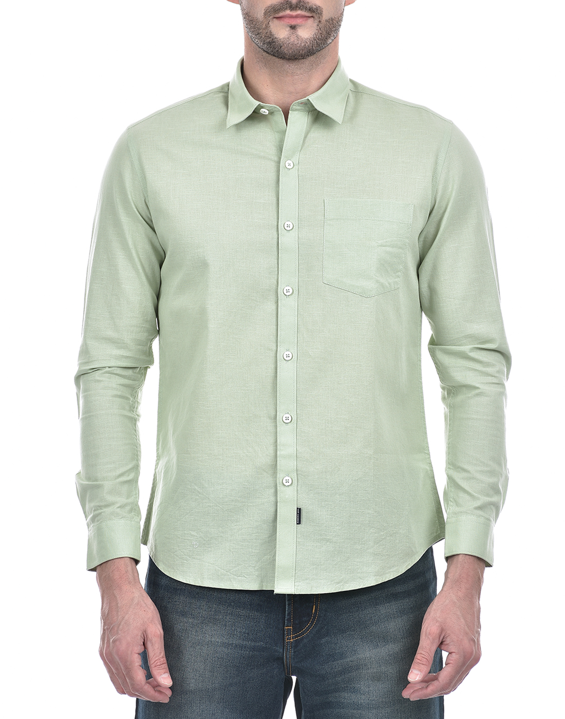 Numero Uno Men Solid Green Shirt